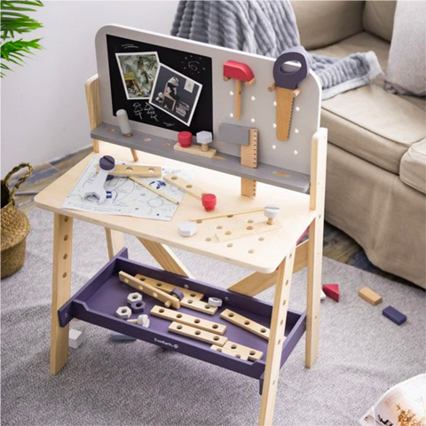 Wooden childs play workbench