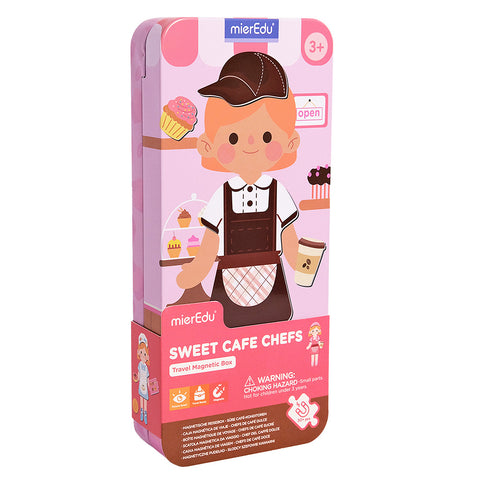 mierEdu Sweet Cafe Chefs Travel Magnetic Puzzle Box tin