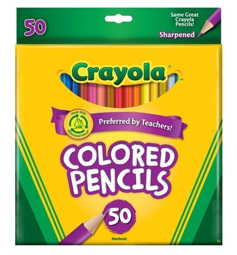 *Crayola Full Size Colour Pencils 50Pk