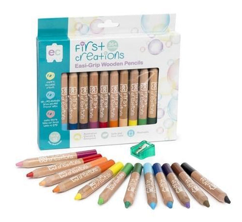EC First Creations Easi-Grip Wooden Pencils - Set of 12 - The Toybox NZ Ltd