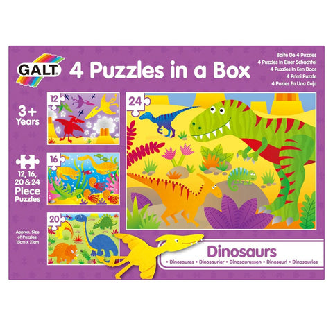 Galt 4 Puzzles in a Box - Dinosaurs - The Toybox NZ Ltd