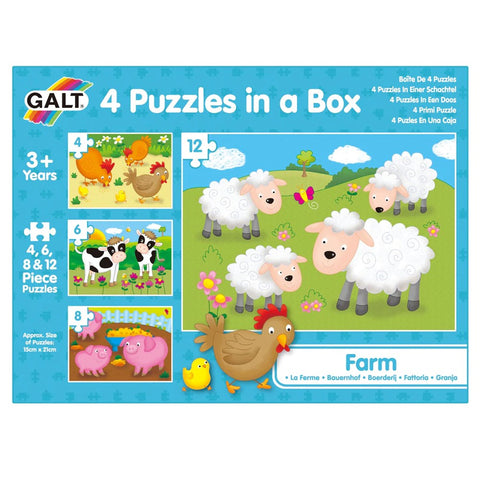 Galt 4 Puzzles in a Box - Farm - The Toybox NZ Ltd