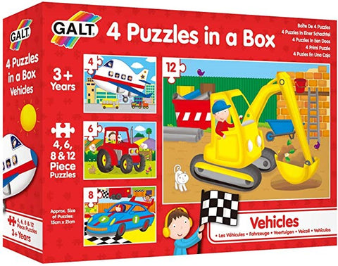 Galt 4 Puzzles in a Box - Vehicles - The Toybox NZ Ltd