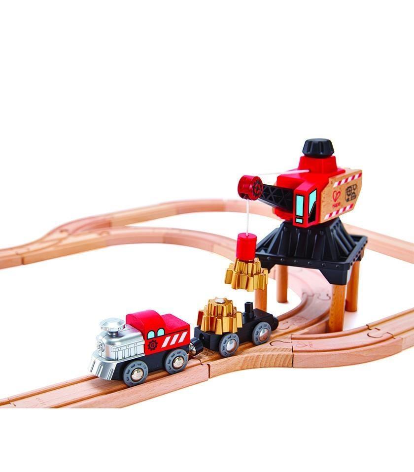 Hape Cogwheel Train – Wooden Train with Spinning Gears – The