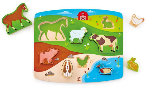 Hape Farm Animal Puzzle & Play Hape