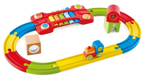 Hape Sensory Railway – Multi-Sensory Wooden Train Set The Toy