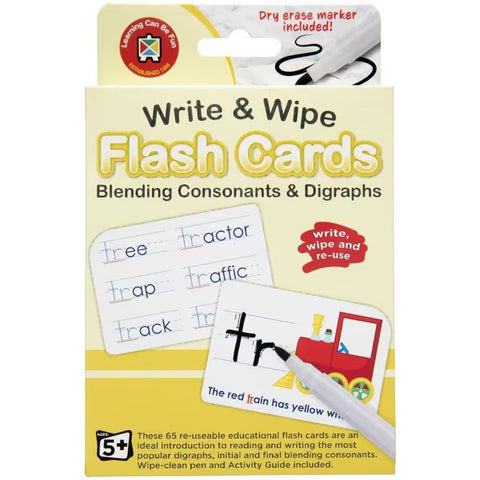 LCBF Write & Wipe Flash Cards - Blending Consonants & Digraphs