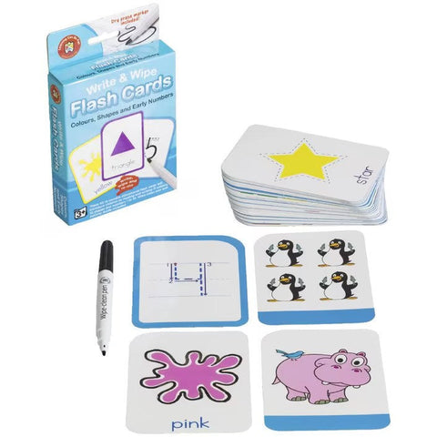 LCBF Write & Wipe Flash Cards - Colours, Shapes & Early Numbers