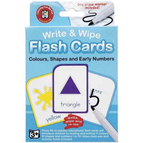 LCBF Write & Wipe Flash Cards - Colours, Shapes & Early Numbers