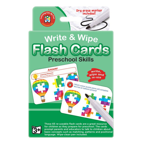 LCBF Write & Wipe Flash Cards - Preschool Skills