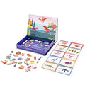 mierEdu Magnetic Art Case Dino World open with dinosaur magnets and cards