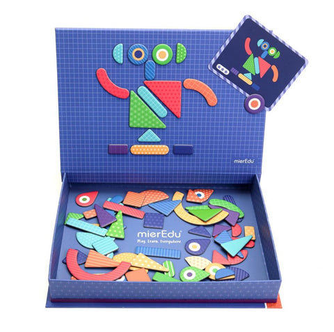 mierEdu Magnetic Art Case Shapes open with magnetic board and pieces