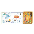 Vehicle magnets arranged on the wipe-clean board with the mierEdu case