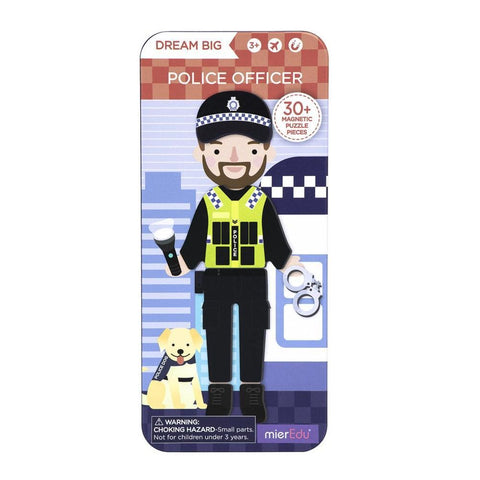 MIEREDU  Travel Magnetic Puzzle Box - Dream Big Series Police Officer - The Toybox NZ Ltd