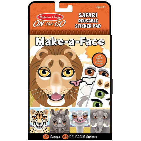 Melissa & Doug Make a Face Reusable Sticker Pad - Safari