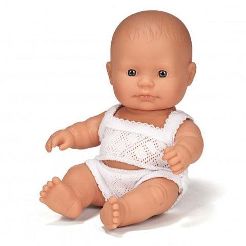 Miniland Anatomically Correct Baby Doll 21cm Caucasian Girl MINILAND