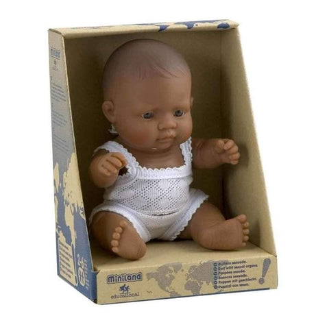 Miniland Anatomically Correct Baby Doll 21cm Hispanic Girl MINILAND
