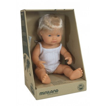Miniland Anatomically Correct Baby Doll 38cm Caucasian Boy MINILAND