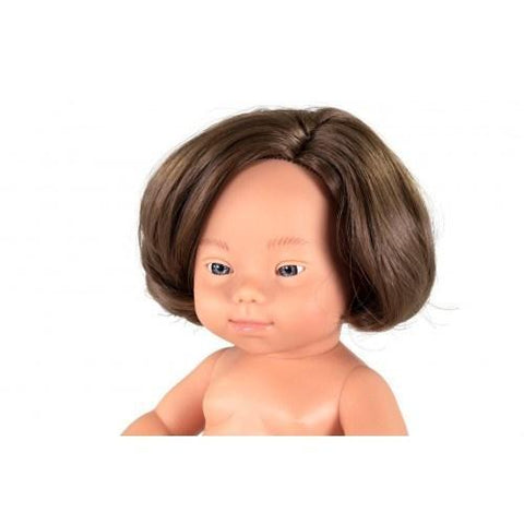 Miniland Anatomically Correct Baby Doll 38cm Caucasian Down Syndrome Girl - The Toybox NZ Ltd