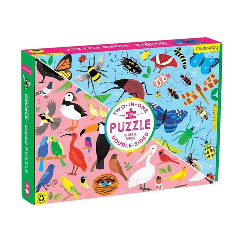 Mudpuppy 100pc Double Sided Puzzle - Bugs & Birds - The Toybox NZ Ltd