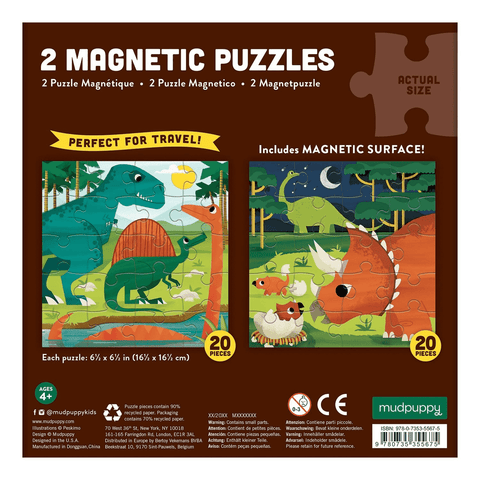 Mudpuppy 2-in-1 Magnetic puzzle - Mighty Dinosaur - The Toybox NZ Ltd