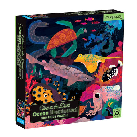 Mudpuppy Glow in the Dark 500pc puzzle - Ocean - The Toybox NZ Ltd