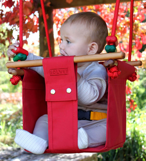 SOLVEJ Baby Toddler Swing - Pohutukawa Red SolveJ
