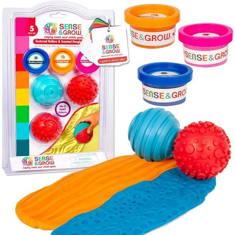 Sense & Grow Textured Rollers & Scented Dough - The Toybox NZ Ltd